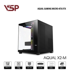 Thùng máy Case Aqual X2-M | Micro-ATX, Đen