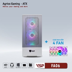 Case VSP Gaming FA06 trắng (4Fan led)