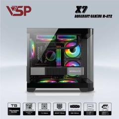 VỎ CASE MÁY TÍNH VSP GAMING X7 M-ATX - ĐEN AQUANAUT PRO