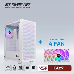 Case VSP Gaming KA29 Trắng 4Fan LED