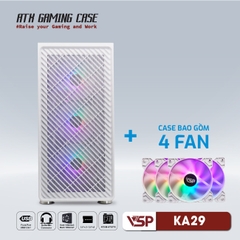 Case VSP Gaming KA29 Trắng 4Fan LED