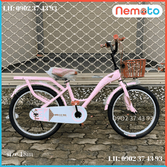 Xe Đạp Bé Gái Sườn Liền Hồng Phấn Size 16 - Mã JAY