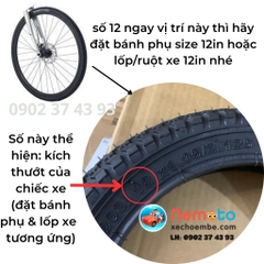 Bánh phụ xe đạp cao su chạy êm ái size 16-18-20in