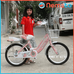 Xe đạp Trẻ Xaming 2 khung nữ hồng dễ thương Size 16 inch - Mã XM2