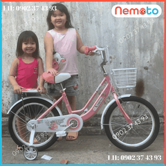 Xe đạp Trẻ Xaming 2 khung nữ hồng dễ thương Size 16 inch - Mã XM2