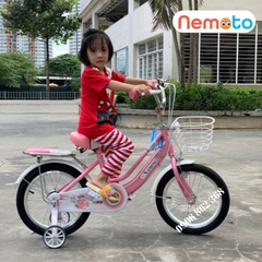 Xe đạp Trẻ Xaming 2 khung nữ hồng dễ thương Size 16 inch - Mã XM2