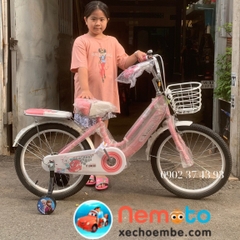 Xe đạp Trẻ Xaming 2 khung nữ hồng dễ thương Size 16 inch - Mã XM2