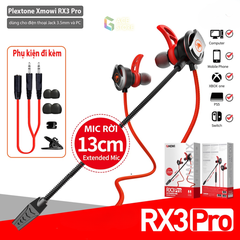 Plextone RX3 PRO | Tai nghe chơi game mic rời, chống ồn, jack 3.5mm sử dụng điện thoại, laptop, PC