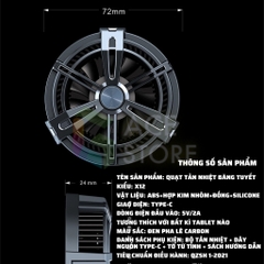 Quạt X12 Plus | Quạt tản nhiệt sò lạnh nam châm dành cho máy tính bảng ipad và điện thoại