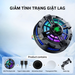 Plextone EX2 PRO | Quạt tản nhiệt từ tính dành cho điện thoại và máy tính bảng làm lạnh siêu tốc Led RGB