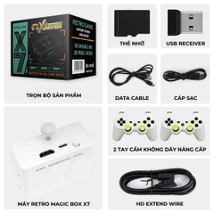 Retro Magic Box X7 – Máy Chơi Game Retro Kết Nối TV, 10.000+ Game, Tay Cầm Không Dây, 128GB