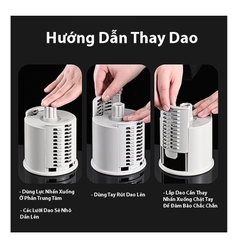 Máy thái, cắt, bào sợi rau củ quả 4 in 1 đa năng cực kỳ tiện dụng cho công việc bếp