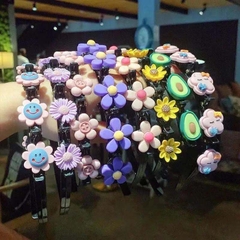 Bờm kẹp tóc đính phụ kiện hoa dễ thương