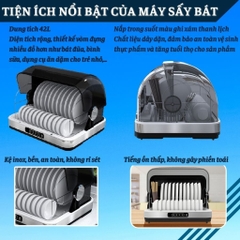 Máy sấy bát đũa tiệt trùng bằng tia UV dung tích 42L