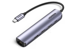 Bộ chuyển đổi USB-C sang 2*USB 3.0+HDMI+RJ45+PD Ugreen (10919)