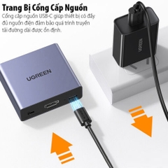 Bộ chuyển đổi HDMI sang HDMI + Quang + 3.5mm vỏ nhôm màu đen Ugreen (60649)