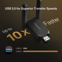 USB Wi-Fi Băng Tần Kép AX1800 Độ Lợi Cao Mercusys MA72XH