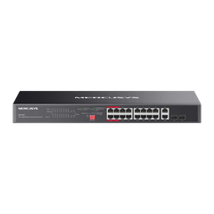 Bộ Chuyển Mạch Switch Mercusys Rackmount Gigabit 20 cổng với 16 cổng PoE+ MS120GP