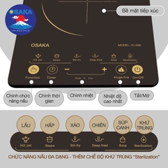 BẾP ĐIỆN TỪ CẢM ỨNG OSAKA IC-206 - SIÊU MỎNG - MẶT KÍNH PHA LÊ CƯỜNG LỰC ( GOLD)