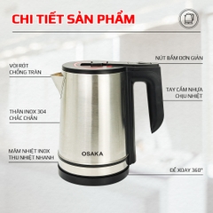 BÌNH ĐUN SIÊU TỐC INOX MỜ 304_ Osaka KT-1820_1.8 Lít