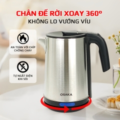 BÌNH ĐUN SIÊU TỐC INOX MỜ 304_ Osaka KT-2000_ 2 lít