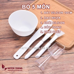 Combo Bát thủy tinh 6cm + Cọ peel cán DÀI