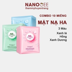 Combo 10 Miếng Mặt Nạ Giấy HA 3 Màu Hồng, Xanh Lá, Xanh Dương