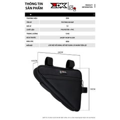 Túi Treo Xe Đạp ZDK S2 Chính Hãng – Thiết Kế Tam Giác, Kháng Nước, Dây Dán Velcro Cố Định Chắc Chắn