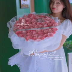 Hoa nhũ lấp lánh màu hồng galaxy, tặng kèm phụ kiện