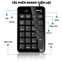 Bàn phím số mini máy tính chính hãng DEIOG DY-900 có dây cổng USB dành cho làm việc thu ngân , tính toán hàng chính hãng mẫu mới