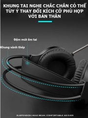 Tai nghe chụp tai gaming chính hãng DEIOG E8250 Over Ear chống ồn có mic cho máy tính bàn laptop chơi game âm thanh vòm