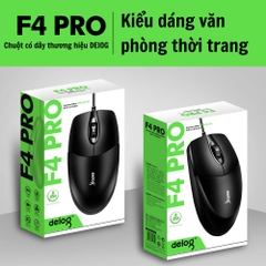 Chuột Văn Phòng Chính Hãng Deiog DY-F4 USB Có Dây 1000DPI Dành Cho Laptop , Máy Tính Để Bàn