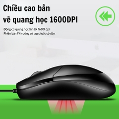 Chuột Văn Phòng Chính Hãng Deiog DY-F4 USB Có Dây 1000DPI Dành Cho Laptop , Máy Tính Để Bàn