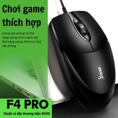 Chuột Văn Phòng Chính Hãng Deiog DY-F4 USB Có Dây 1000DPI Dành Cho Laptop , Máy Tính Để Bàn