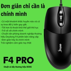 Chuột Văn Phòng Chính Hãng Deiog DY-F4 USB Có Dây 1000DPI Dành Cho Laptop , Máy Tính Để Bàn