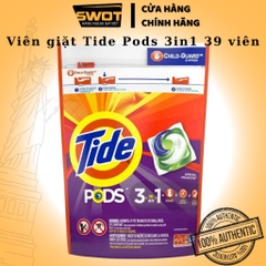 Túi viên giặt Tide Pods Mỹ, Viên giặt quần áo Tide Mỹ cao cấp, sạch thơm bền lâu, giữ màu quần áo