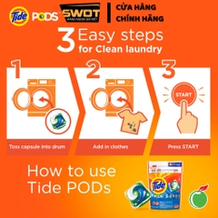 Túi viên giặt Tide Pods Mỹ, Viên giặt quần áo Tide Mỹ cao cấp, sạch thơm bền lâu, giữ màu quần áo