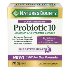 Viên uống hỗ trợ tiêu hóa & đường ruột nature's bounty ultra strength probiotic 10, 70 viên