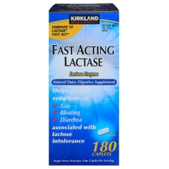 Viên uống ngăn ngừa các triệu chứng không dung nạp lactose kirkland signature fast acting lactase,180 viên.