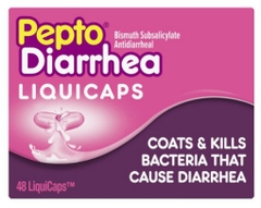 Thuốc trị tiêu chảy pepto bismol anti diarrhea fast relief liquicaps, 48 viên
