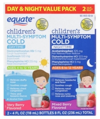 Siro trị ho & cảm lạnh ngày và đêm dành cho trẻ em equate children's daytime / nighttime multi-symptom cold liquid