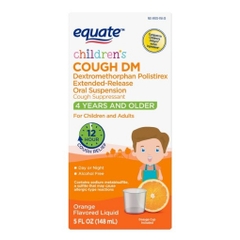 Siro trị ho, long đờm dành cho trẻ em equate children's cough dm, orange flavored liquid