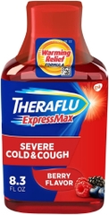 Siro trị ho và cảm lạnh nặng theraflu expressmax severe cold and cough syrup, berry flavor