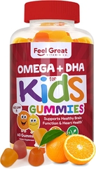 Kẹo dẻo bổ sung Omega Vitamin C và DHA của Feel Great, 60 gummies