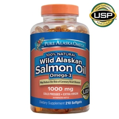 Viên uống dầu cá hồi Pure Alaska Omega Wild Salmon Oil 1000 mg, 210 viên
