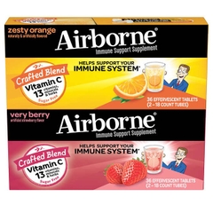 Viên sủi bổ sung Vitamin C Airborne Immune Support Supplement, 36 viên