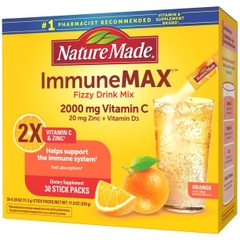 Bột hòa tan Vitamin cC hỗ trợ miễn dịch Nature Made ImmuneMAX Fizzy Drink Mix