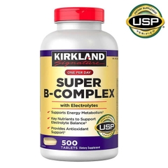 Viên uống bổ sung phức hợp Vitamin B Kirkland Signature Super B-Complex with Electrolytes, 500 viên