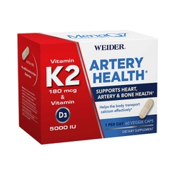 Viên uống hỗ trợ sức khỏe Tim, Xương và Động mạch -  Weider Artery Health with Vitamin K2, 60 viên.