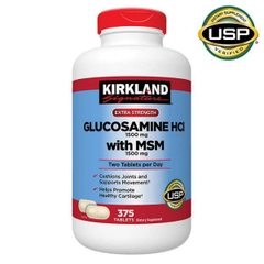 Viên uống bổ xương khớp Kirkland Signature Extra Strength Glucosamine HCI with MSM 1500mg, 375 viên